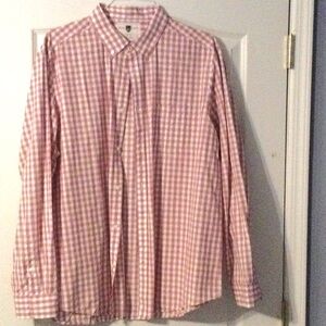 Men’s Black Brown 1826 Checkered Dress Shirt Sz XXL Red & White